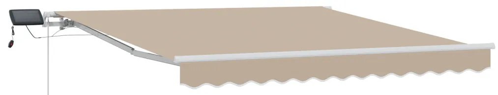 Kézi Behúzható Napellenző LED fénnyel Bézs 300x250 cm