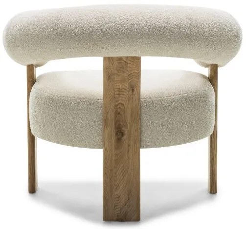 Krém design fotel KOKEI, tölgy