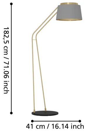 Eglo 390174 - Állólámpa ALMERIMAR 1xE27/40W/230V szürke/arany