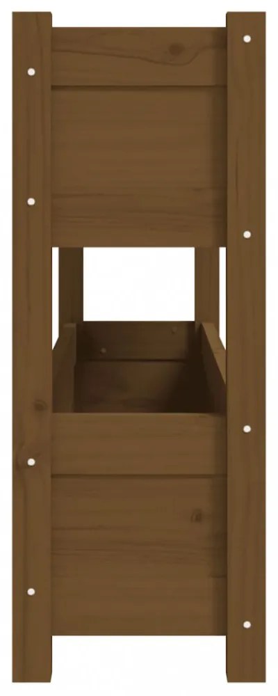mézbarna tömör fenyőfa növénytartó 112x25x66 cm