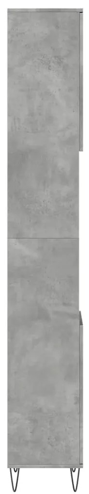 Betonszürke szerelt fa fürdőszobaszekrény 30 x 30 x 190 cm