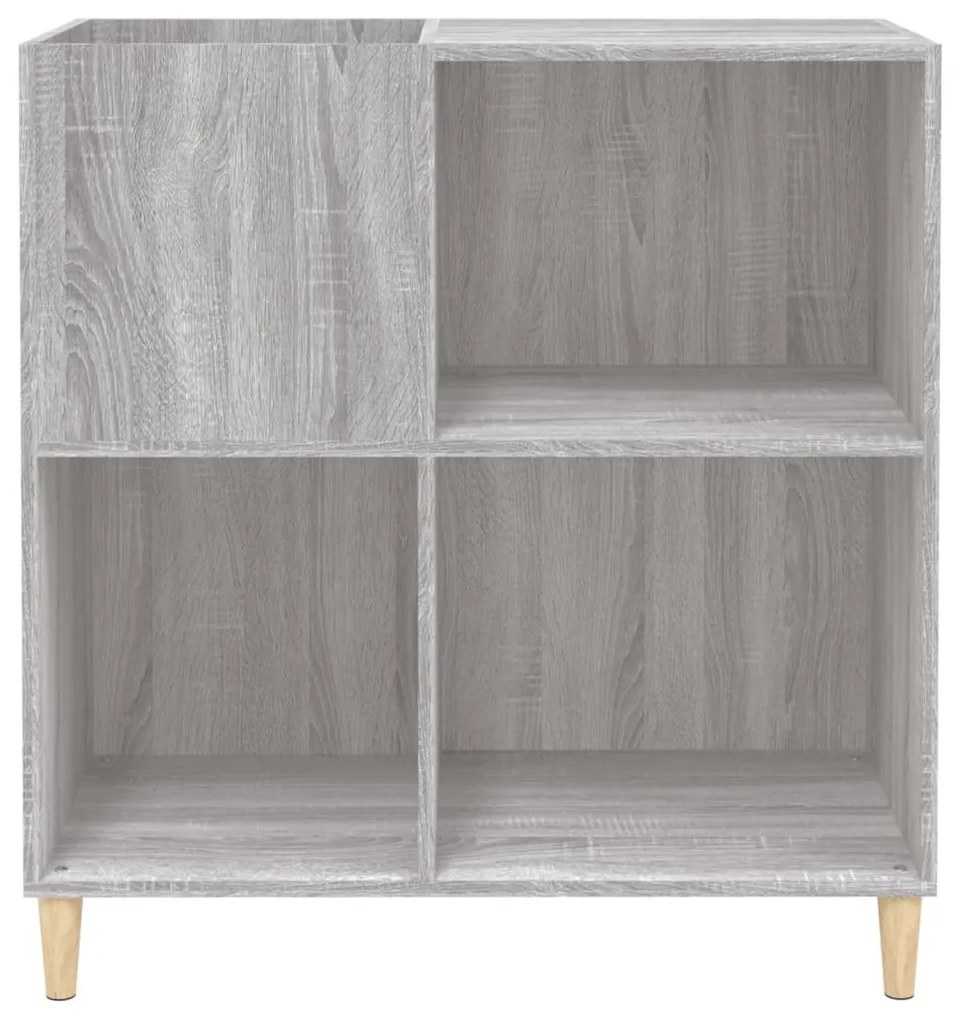 szürke sonoma színű szerelt fa hanglemezszekrény 84,5x38x89 cm