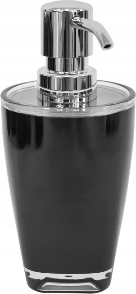 Fekete Szappanadagoló Ezüst Pumpával 280 ML Fényes Klasszikus Szilárd