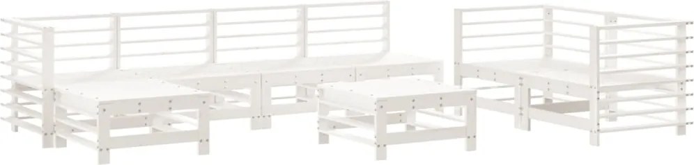 vidaXL 8 részes fehér tömör fenyőfa kerti ülőgarnitúra