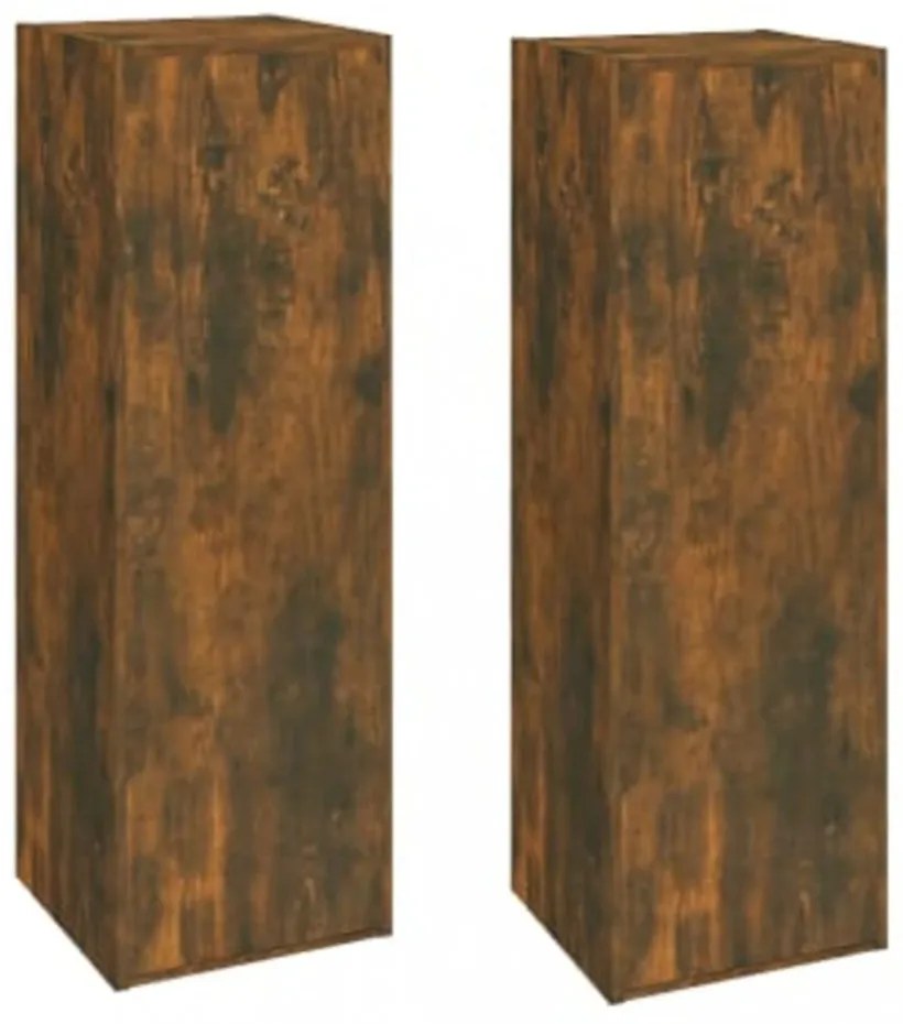 2 db füstös tölgy színű szerelt fa TV-szekrény 30,5x30x90 cm
