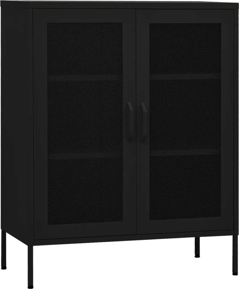 vidaXL fekete acél tárolószekrény 80 x 35 x 101,5 cm