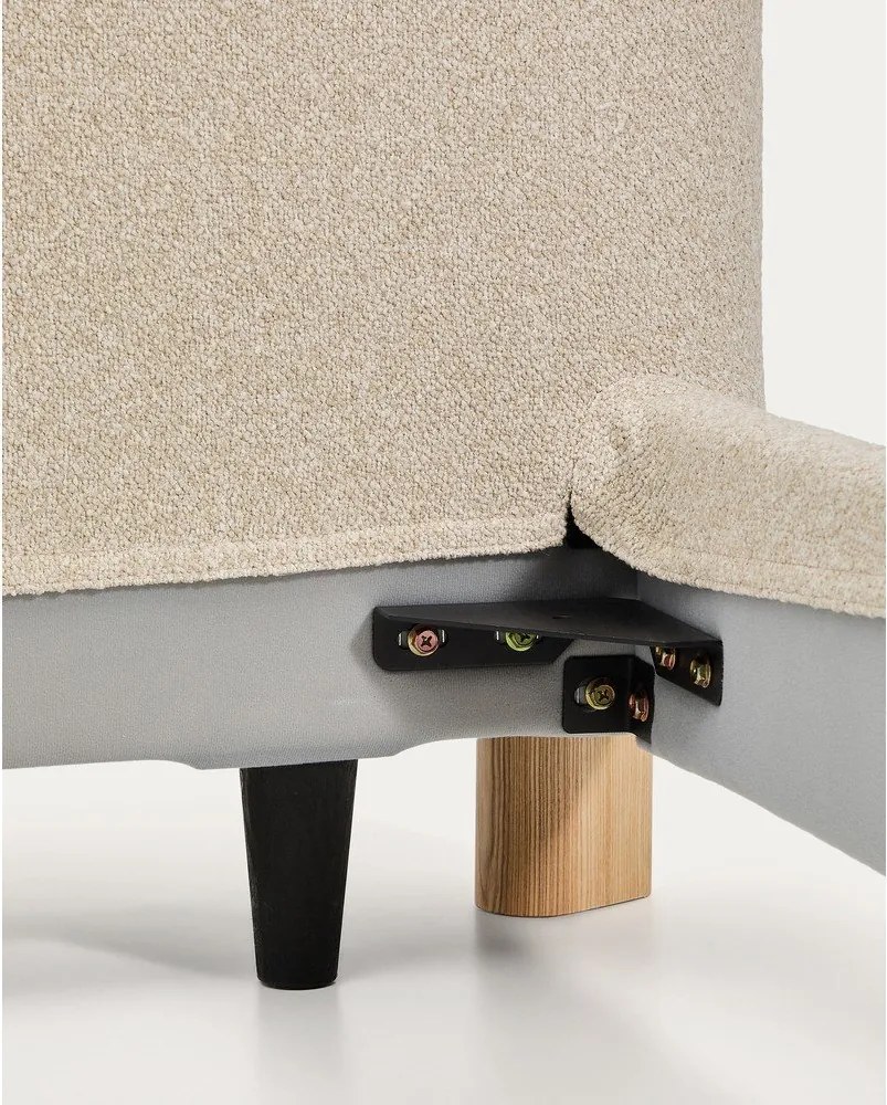 Bézs kárpitozott franciaágy ágyrács nélkül 160x200 cm Odina – Kave Home