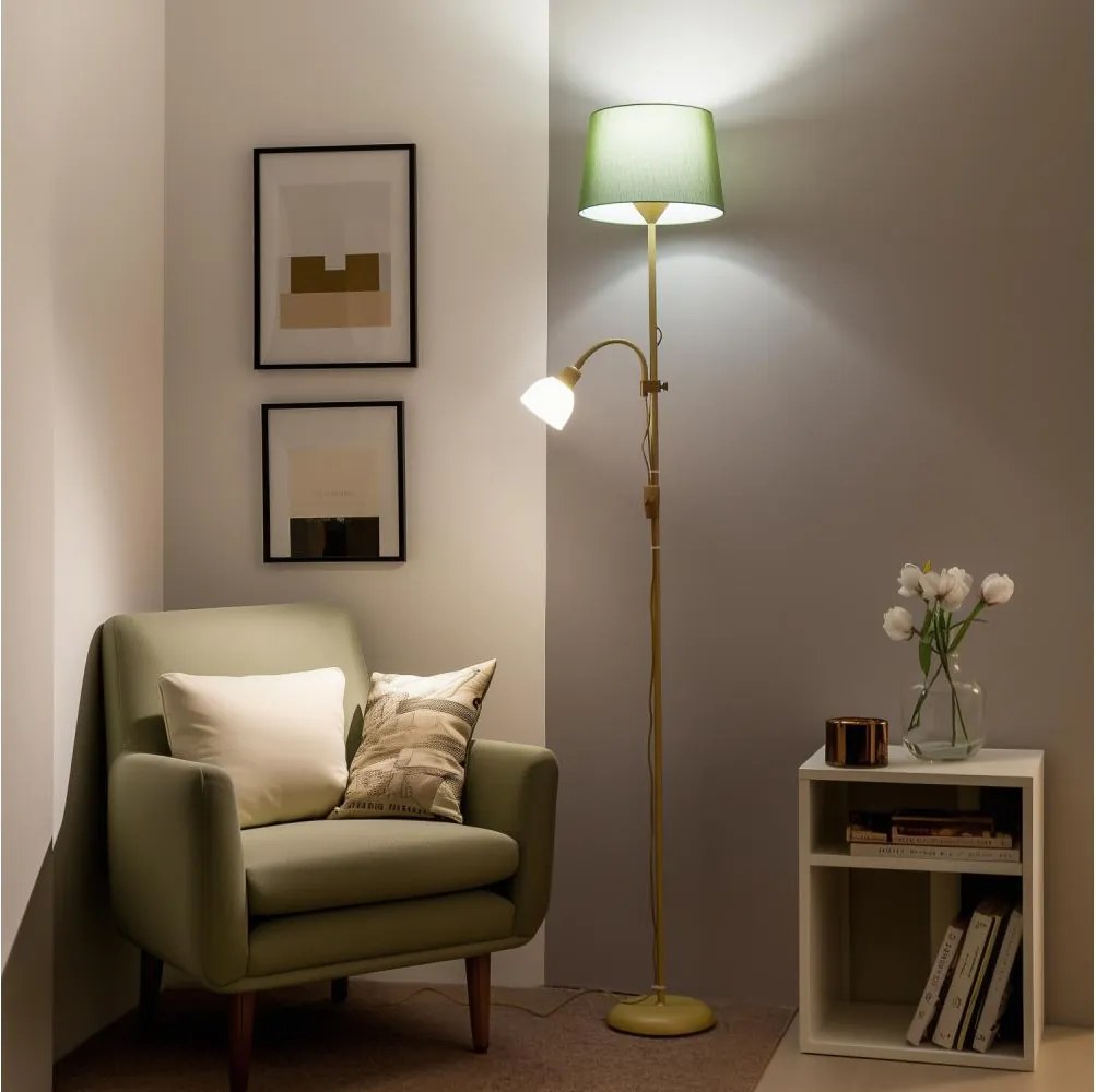 Brilagi - Állólámpa CERIA 1xE27/100W/230V + 1xE14/25W arany/zöld