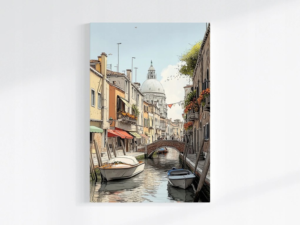 Vászonkép Canvas Város Olaszország Velence Csatorna Híd Utca 80x120