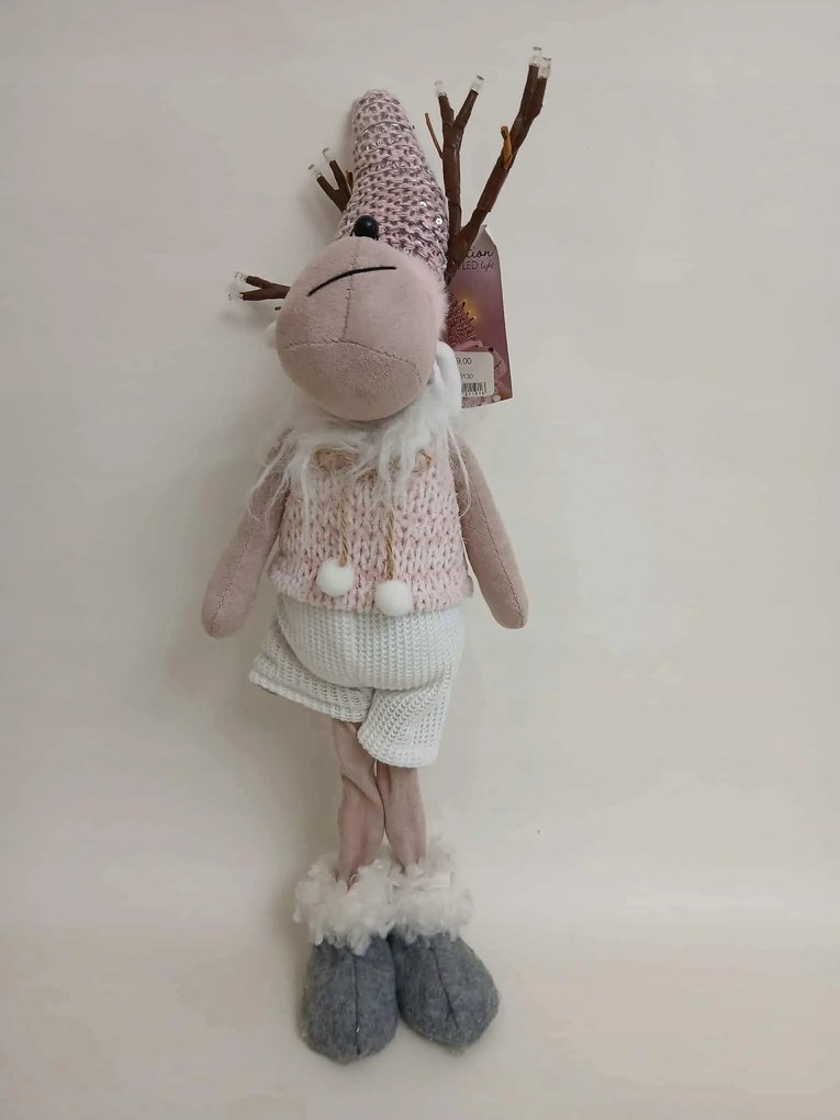 Bájos álló rénszarvas Led háttérvilágítással szarvakkal karácsonyi dekoráció