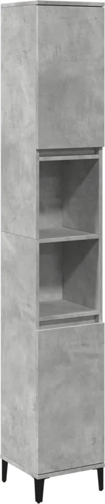 vidaXL betonszürke szerelt fa fürdőszobaszekrény 30 x 30 x 190 cm