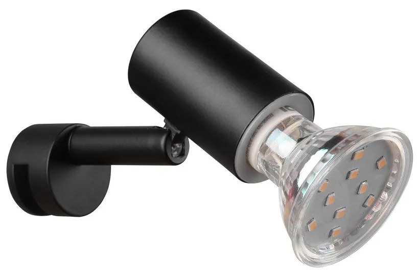 Matt fekete fali lámpa (hosszúság 10 cm) Lorenzo – Trio