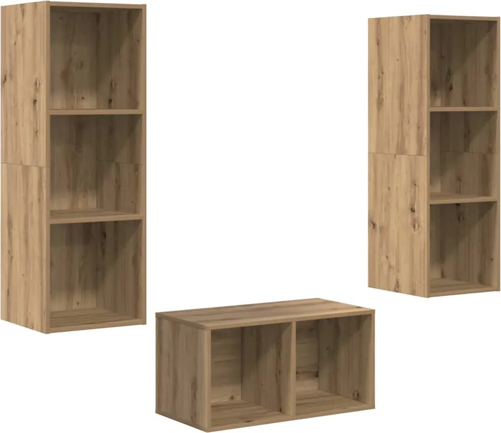 vidaXL TV szekrény garnitúra Artisan tölgy 37 x 37 x 107 cm Faanyag