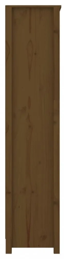 mézbarna tömör fenyőfa faliszekrény 80x35x154 cm