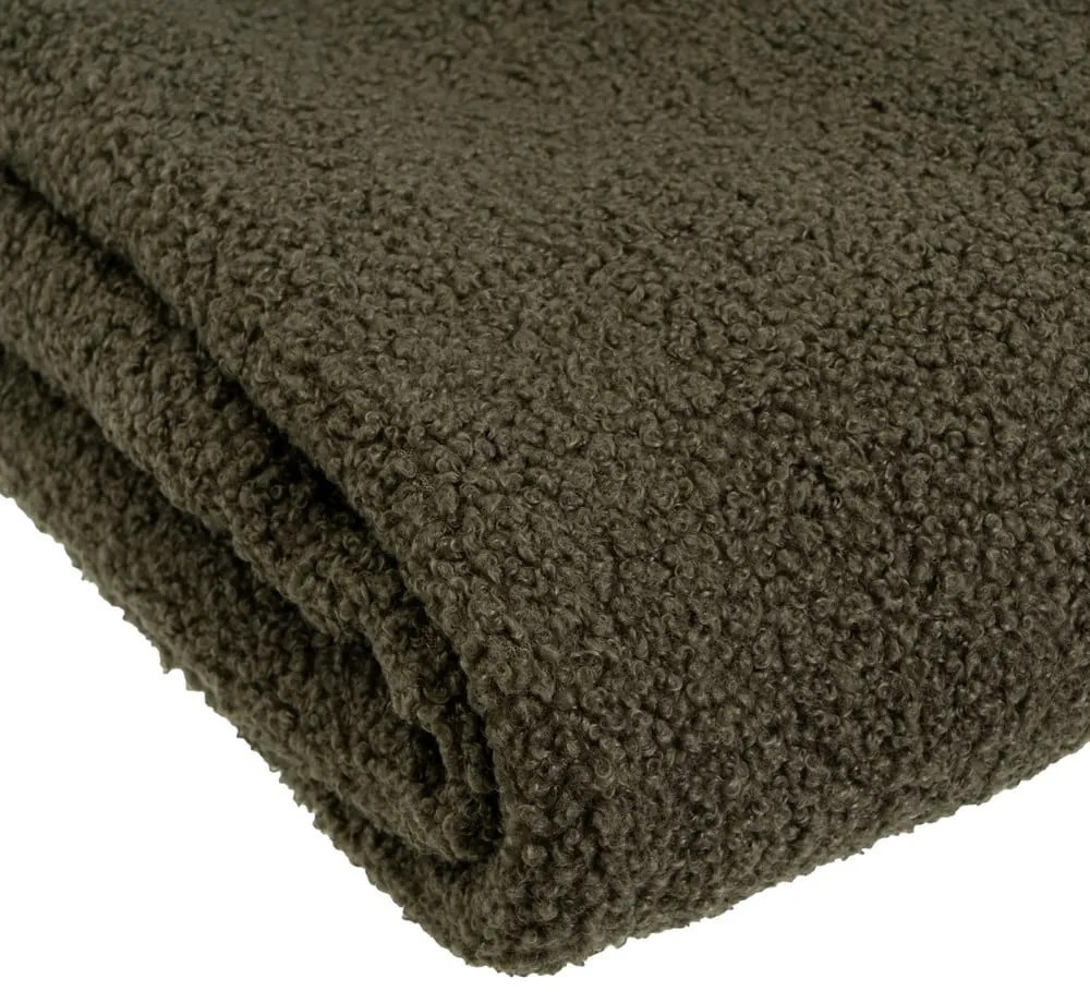 Zöld sherpa takaró 130x160 cm Sherpa Bouclé – Casa Selección