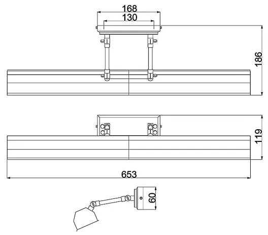 Elstead CHAWTON-PLL-PB - Képmegvilágító CHAWTON 4xE14/40W/230V arany