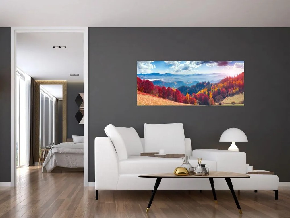 Egy kép egy színes őszi tájról (120x50 cm)