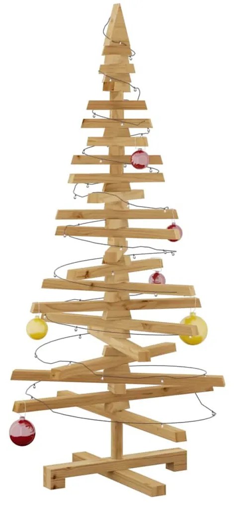 Fából készült Karácsonyfa állvánnyal Barna 120 cm Tömör fenyőfa