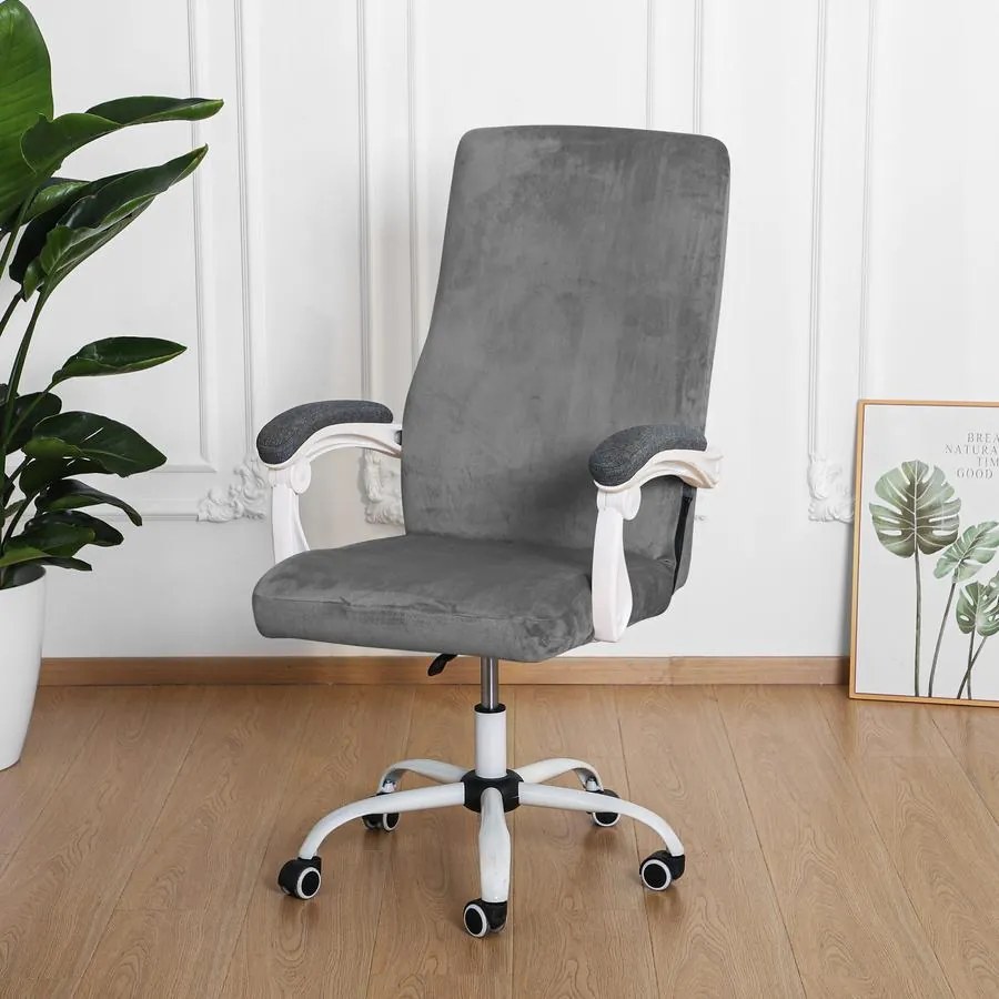 Forgószék Huzat (XL-es, bársonyos, 1 részes, rugalmas, mosható, sötétszürke)