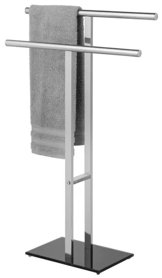WENKO 25389100 - Törölközőtartó LAVA 50x81,5 cm rozsdamentes acél/ezüst/fekete