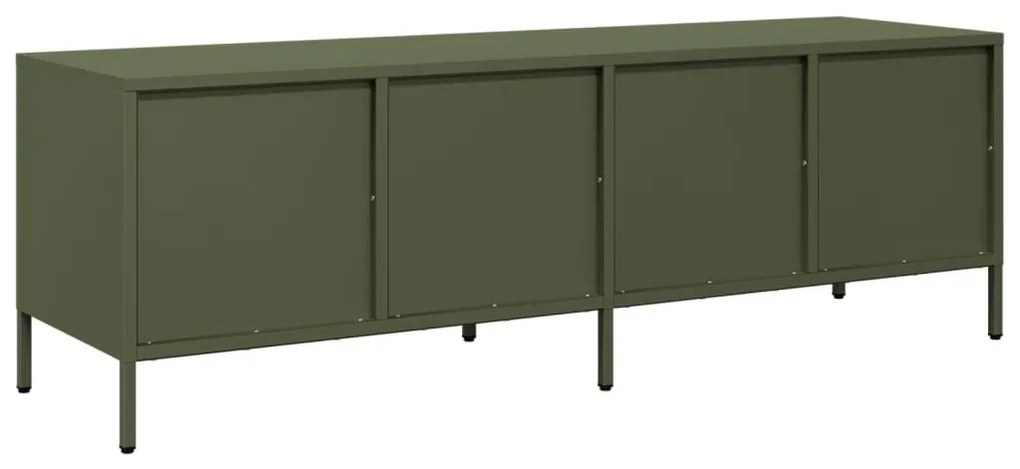 olívazöld hidegen hengerelt acél TV-szekrény 135x39x43,5 cm