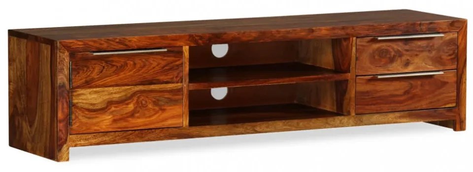 tömör akácfából TV-állvány 120 x 30 x 30 cm