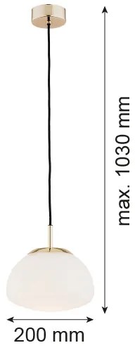 Argon 4352 - TRINI 1xE27/15W/230V arany függeszték, 20 cm átm.