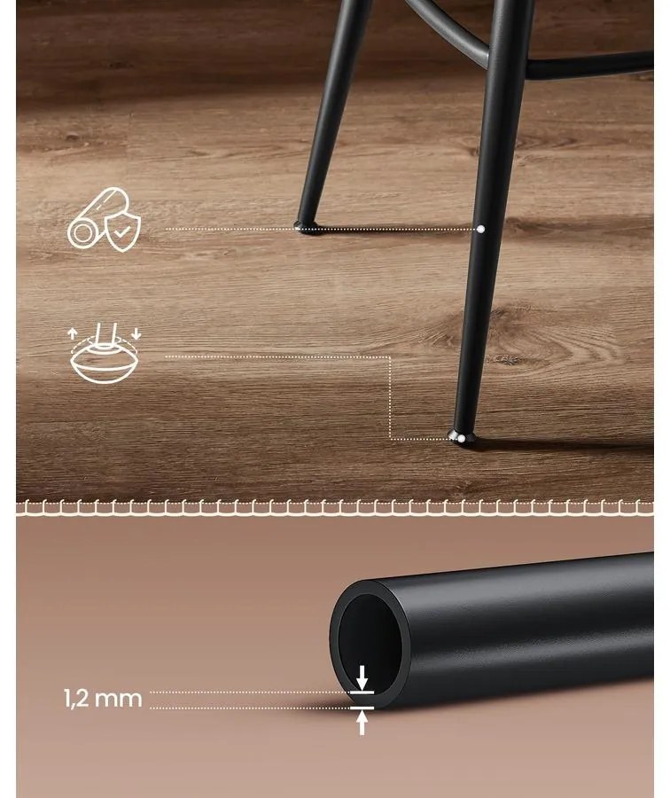 EKHO kollekció - Bárszékek 2 db forgó bárszék háttámlával műbőr varrással, karamellbarna