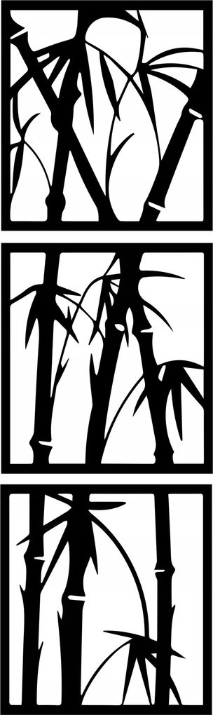 Triptichon fa Bambusz függőleges 145cm áttört fali dekoráció Kép