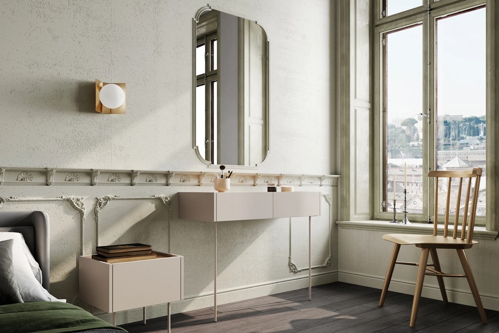 Desin fésülködőasztal 100 cm fiókokkal és fém lábakkal - kasmír / nagano tölgy