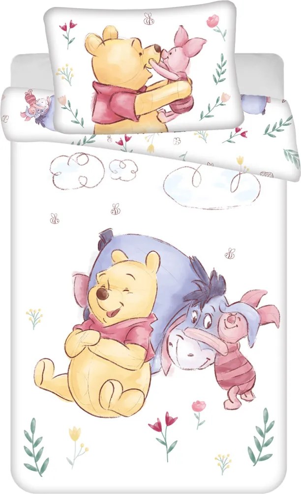 Disney Micimackó Pooh Hugs gyerek, ovis ágyneműhuzat 100×135 cm, 40×60 cm