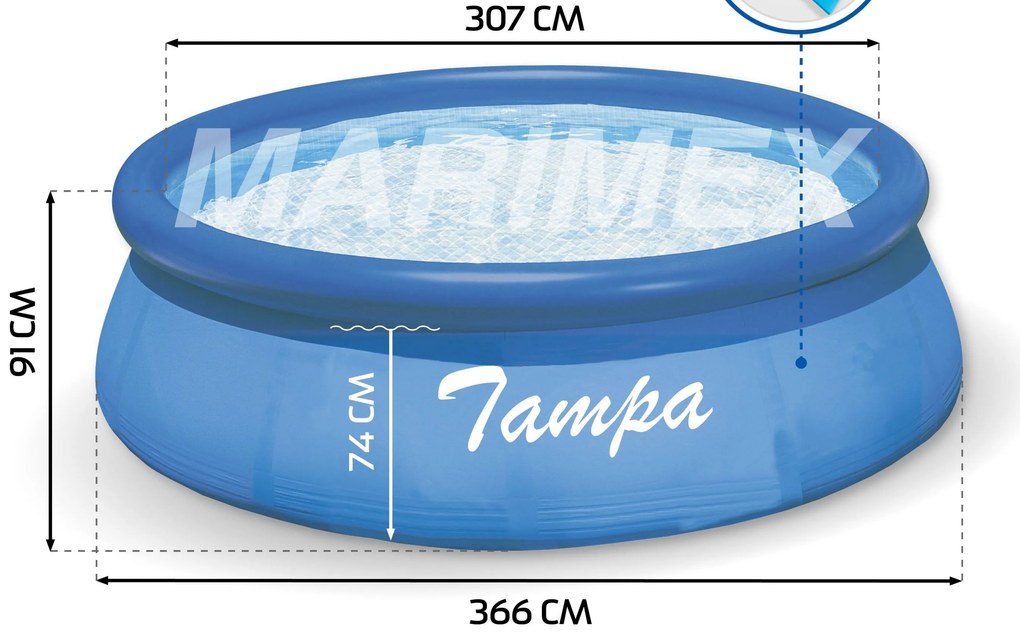 Marimex Tampa medence 3,66 x 0,91, szűrő nélkül