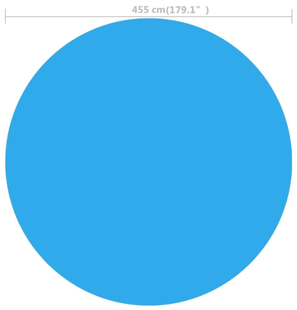 Kék napelemes kerek lebegő PE medencefólia 455 cm