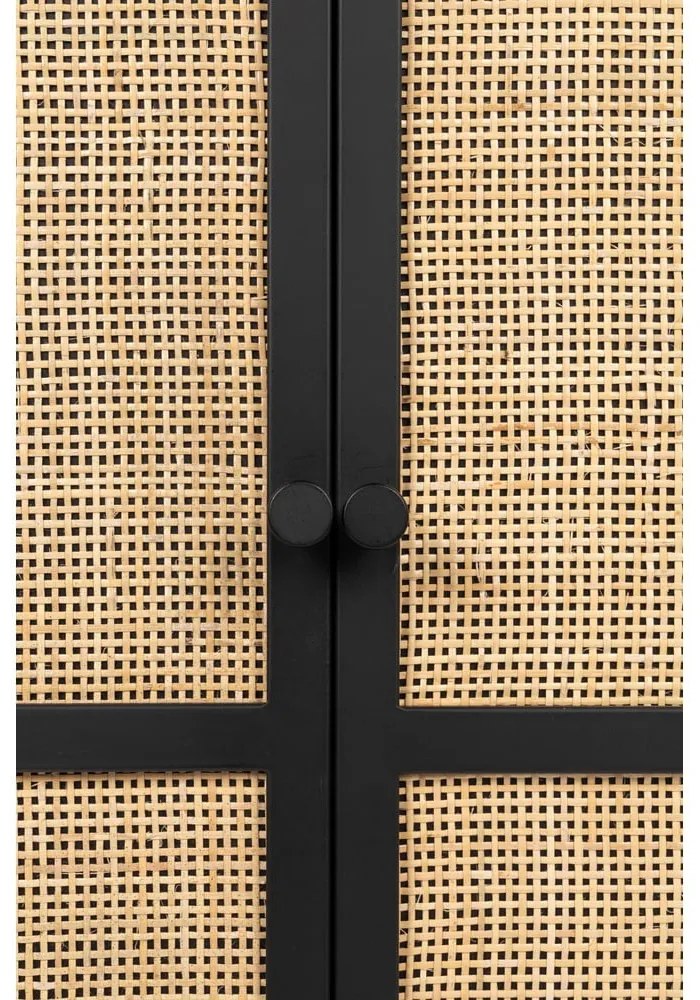Fekete rattan magas komód 80x100 cm Guuji - White Label