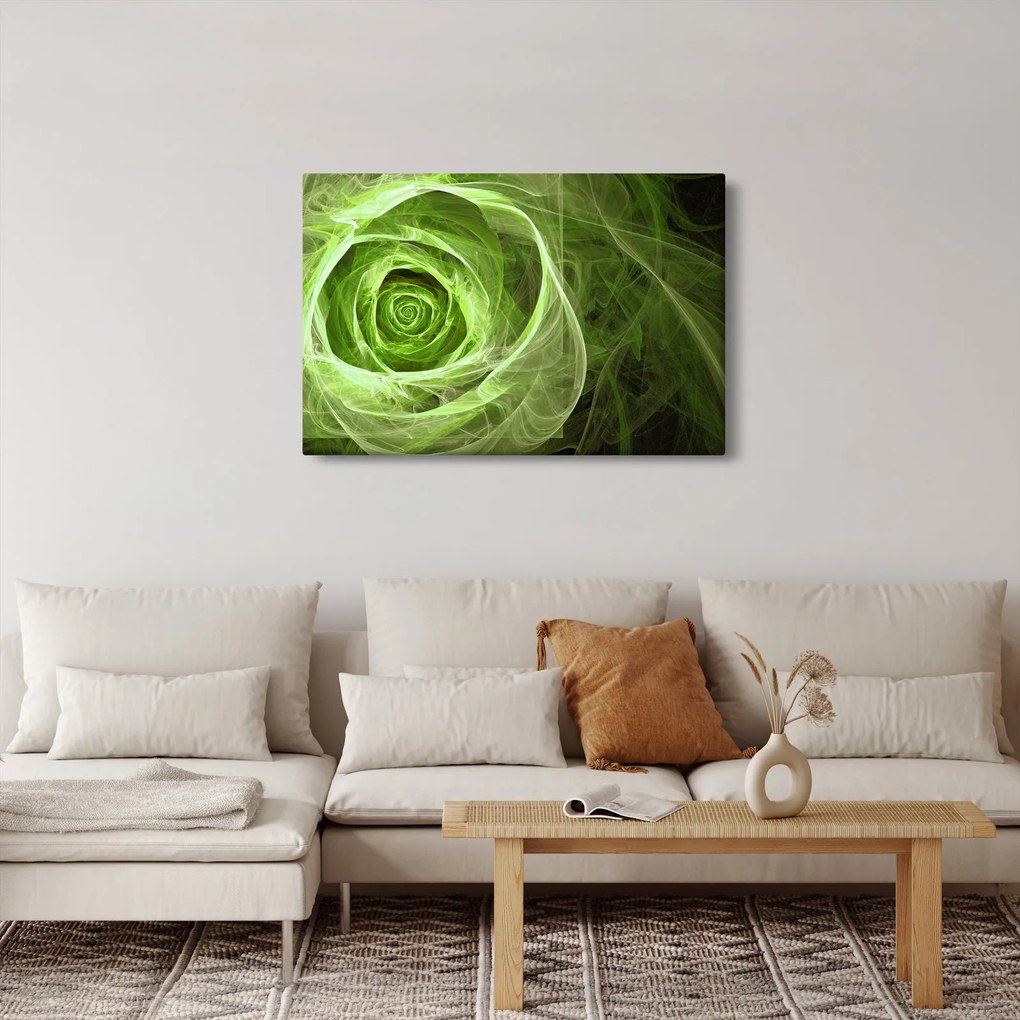 Kép - Absztrakt rózsa zöld (90x60 cm)