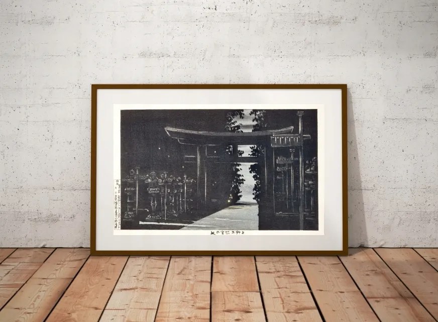 Kobayashi Kiyochika fa 1881 méret 50x30cm