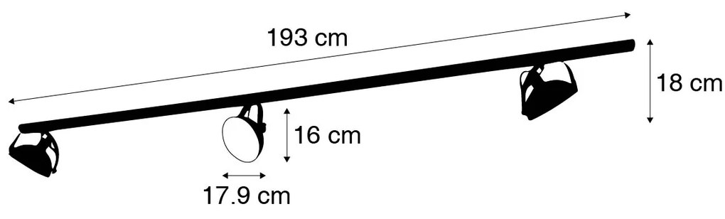 1 fázisú sínrendszer 3 állítható fehér spotlámpával - Magnax