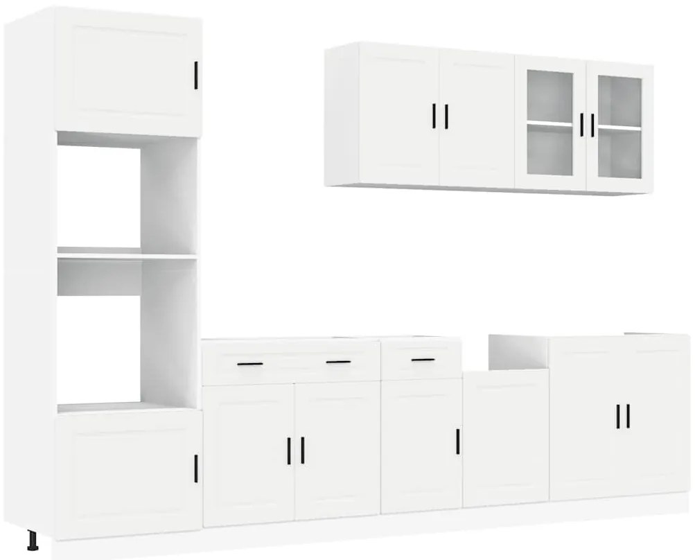 7 darabos konyhaszekrény szett Porto&quot; Fehér színű műfa&quot;