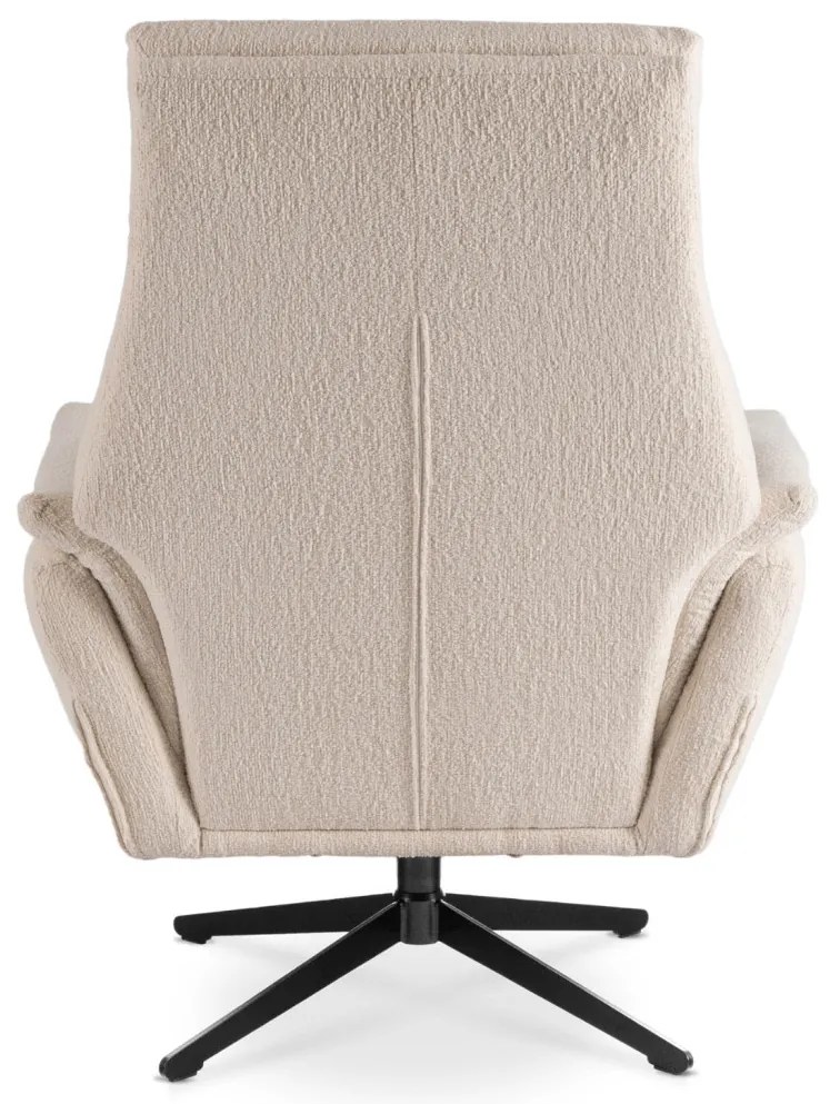 Elegáns Forgó Pihenőfotel Krém Bouclé Szövettel. TERRY