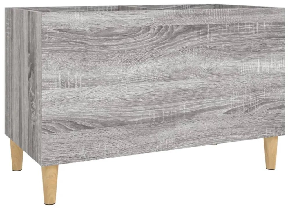 szürke sonoma színű szerelt fa hanglemezszekrény 74,5x38x48 cm