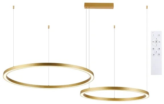 Brilagi - LED dimmelhető, kábelen függő PORTOFINO csillár LED/98W/230V arany +távirányító