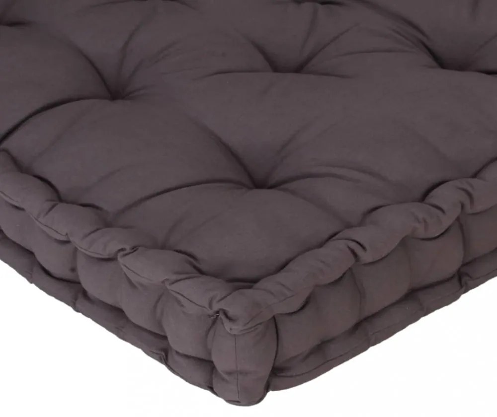 antracitszürke pamut raklappadló-párna 120 x 40 x 7 cm