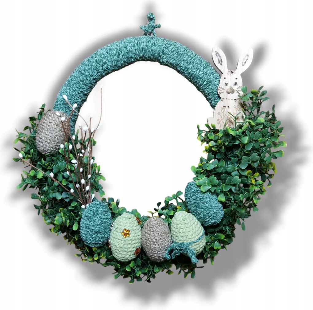 Húsvéti tavaszi koszorú bejárati ajtóra kézzel készített handmade 37c