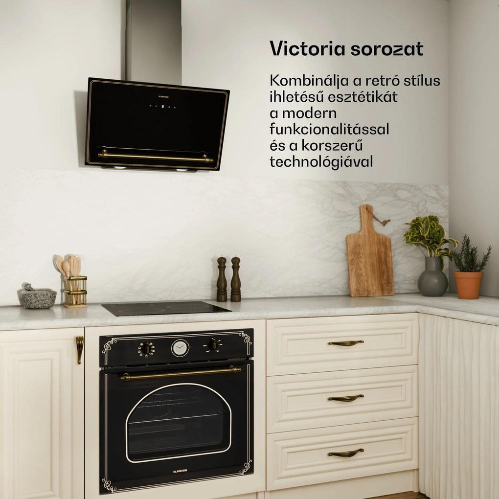 Klarstein Victoria indukciós főzőlap, 45 cm, 6 600 W, 3 főzőzóna, csúszka vezérlés, boost
