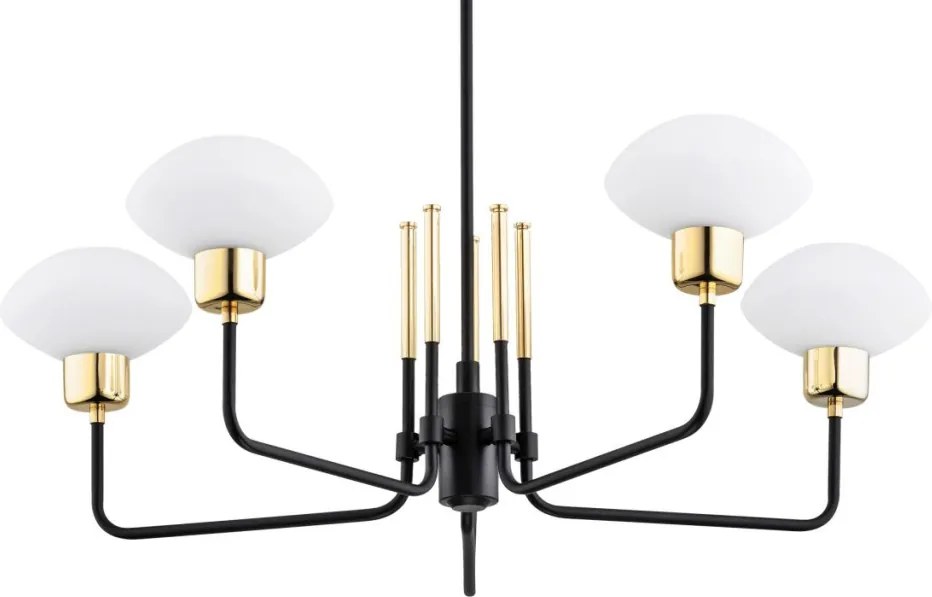 ARGON 2128 RAVELLO Glamour Csillár Fekete, Sárgaréz, Opál szőnyeg E27 IP20