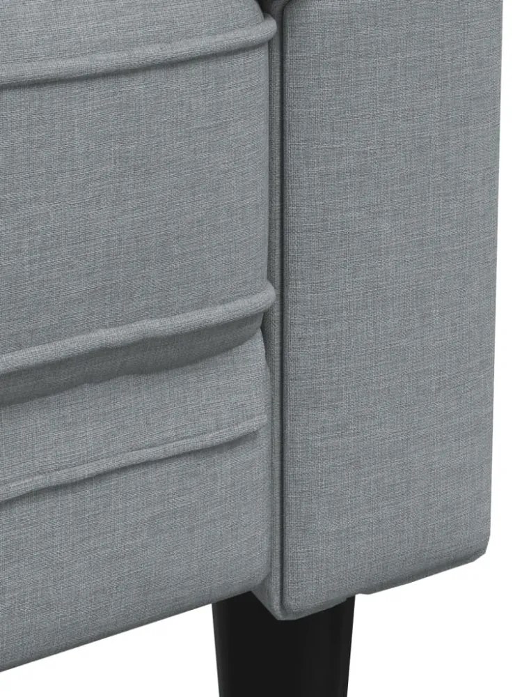 világosszürke 3 személyes szövet Chesterfield kanapé