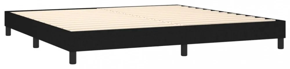 fekete szövet rugós és LED-es ágy matraccal 200x200 cm