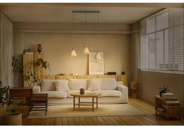 Ledvance - Csillár zsinóron DECOR RAFFIA 3xE27/15W/230V raffia háncs