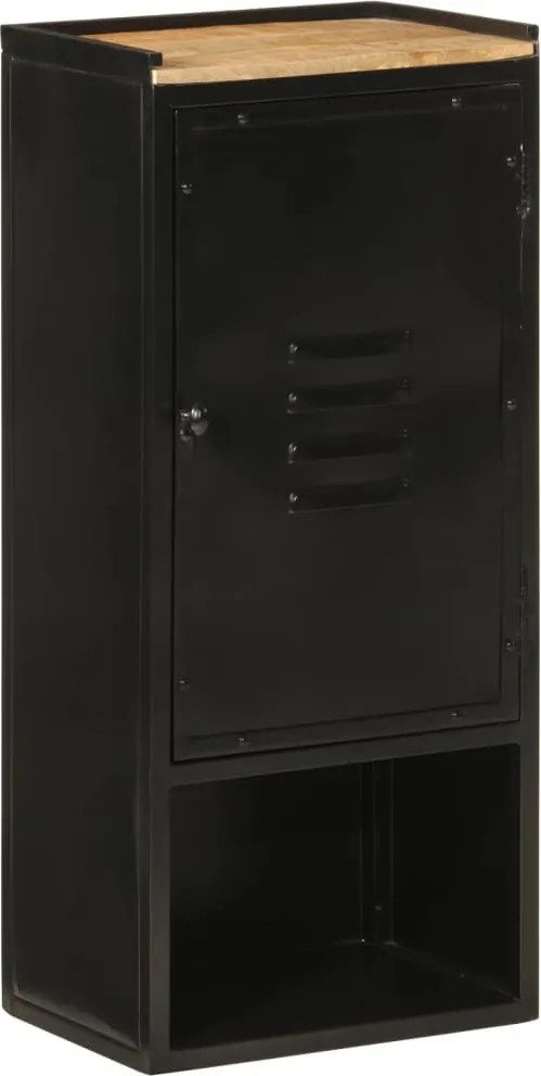 vidaXL vas és tömör mangófa fürdőszobai szekrény 40 x 27 x 90 cm