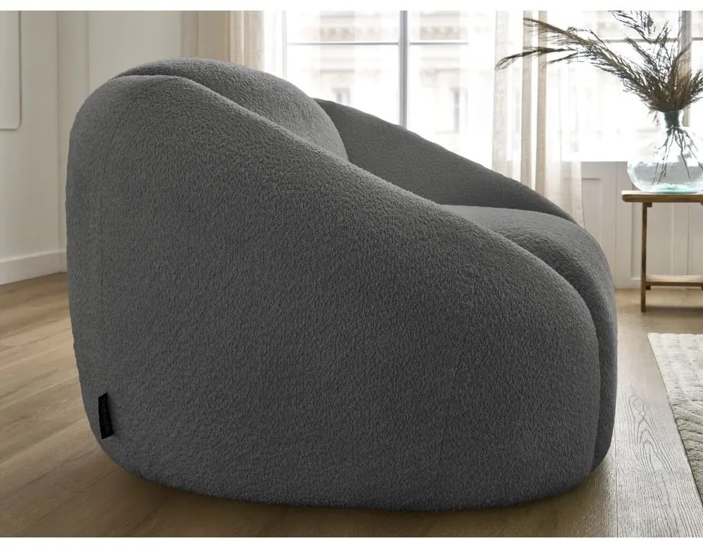 Szürke buklé fotel Tina – Bobochic Paris